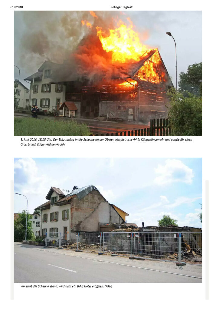 Bhend Architektur presse Bericht Spatenstich Gaberthüel Zofinger Tagblatt 09.10.2018