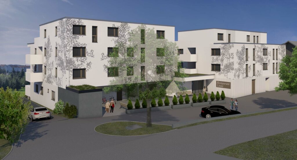 Visualisierung Ostansicht Ersatzneubau Lindenpark Kuengoldingen 22Generation Silber22 Bhend Architektur