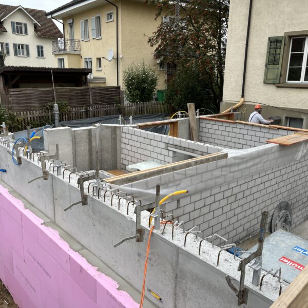 Untergeschoss mit Innenwänden